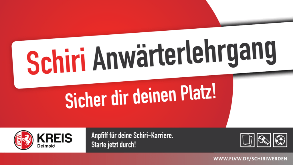 N&auml;chster Schiedsrichter-Anw&auml;rterlehrgang zusammen mit dem Kreis Lemgo